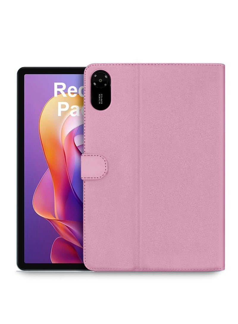 OMAKER Xiaomi Redmi Pad 2 4G 2025 (11.0 inches) OMAKER PU Leather Magnetic Closure Flip Case Cover (TCFPSR) - Light Pink - Image 1